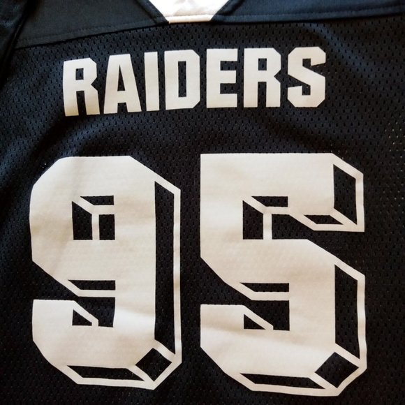 RAIDERS 95 CAPPS Football Jersey  XL 46-48  Black Grey, Silver, White detail VGC - Picture 2 of 10